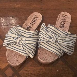Sam & Libby - striped bow slides